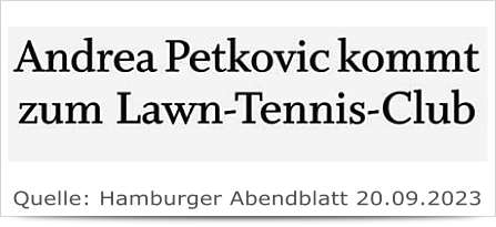 Andrea Petkovic kommt zum Lawn-Tennis-Club